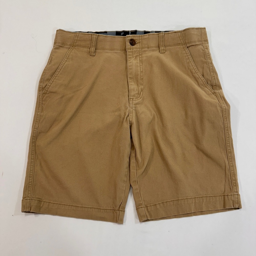 PLUGG Chino Shorts Mens 32 Khaki Tan Stretch Cotton Blend | Classic Casual